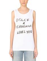 Jersey tank top with Dolce&amp;Gabbana loves you lettering -  | Dolce &amp; Gabbana