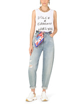 Jersey tank top with Dolce&amp;Gabbana loves you lettering -  | Dolce &amp; Gabbana