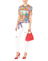 Short-sleeved Carretto-print jersey T-shirt -  | Dolce & Gabbana