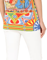 Short-sleeved Carretto-print jersey T-shirt -  | Dolce & Gabbana