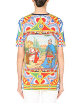 Short-sleeved Carretto-print jersey T-shirt -  | Dolce & Gabbana