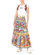 Jersey T-shirt with tie hem and raffia embroidery -  | Dolce &amp; Gabbana