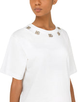 Jersey T-shirt with crystal DG embellishment -  | Dolce &amp; Gabbana