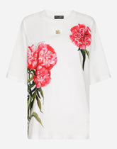 Jersey T-shirt with carnation patch -  | Dolce &amp; Gabbana