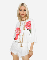 Jersey T-shirt with carnation patch -  | Dolce &amp; Gabbana