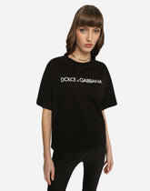 Jersey T-shirt with “Dolce &amp; Gabbana” print -  | Dolce &amp; Gabbana
