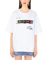 Jersey T-shirt with multi-colored glitch print -  | Dolce & Gabbana