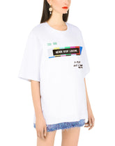Jersey T-shirt with multi-colored glitch print -  | Dolce & Gabbana