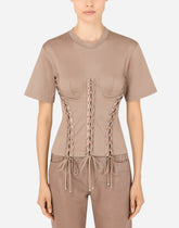 Corset T-shirt with laces and eyelets -  | Dolce &amp; Gabbana