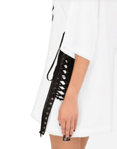 Jersey T-shirt with lacing and 2000 fashion print -  | Dolce & Gabbana