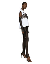 Jersey T-shirt with lace bustier detail -  | Dolce & Gabbana