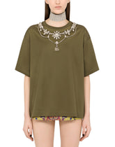 Jersey T-shirt with necklace embellishment -  | Dolce & Gabbana