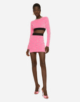 Flocked jersey T-shirt with all-over DG logo -  | Dolce &amp; Gabbana