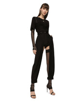 Jersey T-shirt with lace bralette -  | Dolce & Gabbana