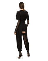 Jersey T-shirt with lace bralette -  | Dolce & Gabbana
