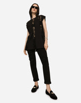 Jersey T-shirt with lace inserts -  | Dolce &amp; Gabbana