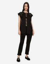 Jersey T-shirt with lace inserts -  | Dolce &amp; Gabbana