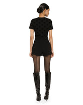Jersey T-shirt with all-over flocked DG logo -  | Dolce &amp; Gabbana