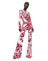 Long-sleeved Majolica-print organzine blouse -  | Dolce & Gabbana