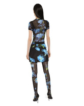 Tulle T-shirt with bluebell print -  | Dolce & Gabbana