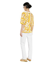 Cotton jersey T-shirt with majolica print -  | Dolce &amp; Gabbana