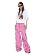 Jersey T-shirt with print and floral embroidery -  | Dolce & Gabbana