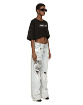Cropped short-sleeved cotton jersey T-shirt with round neck DGVIB3 -  | Dolce &amp; Gabbana