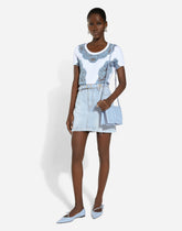 Jersey T-shirt with DG logo and lace inserts -  | Dolce &amp; Gabbana