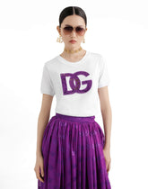 Jersey t-shirt with lace inlay -  | Dolce &amp; Gabbana
