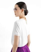 Jersey t-shirt with lace inlay -  | Dolce &amp; Gabbana