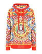 Jersey hoodie with Carretto print -  | Dolce & Gabbana