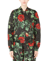 Rose-print quilted nylon bomber jacket -  | Dolce & Gabbana