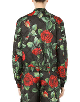 Rose-print quilted nylon bomber jacket -  | Dolce & Gabbana