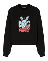 Cropped sweatshirt with Gianpiero D’Alessandro print -  | Dolce & Gabbana