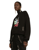 Cropped sweatshirt with Gianpiero D’Alessandro print -  | Dolce & Gabbana