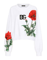 Jersey sweatshirt with poppy patch -  | Dolce & Gabbana