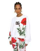 Jersey sweatshirt with poppy patch -  | Dolce & Gabbana
