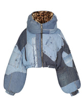 Patchwork denim down jacket -  | Dolce &amp; Gabbana
