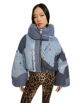 Patchwork denim down jacket -  | Dolce &amp; Gabbana