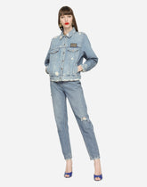 Denim jacket with logo plaque -  | Dolce &amp; Gabbana