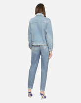 Denim jacket with logo plaque -  | Dolce &amp; Gabbana