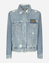 Denim jacket with logo plaque -  | Dolce &amp; Gabbana