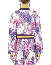 Jersey jacket with wisteria print -  | Dolce & Gabbana