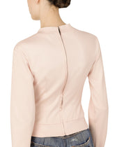 Interlock and satin sweatshirt with laces and eyelets -  | Dolce &amp; Gabbana