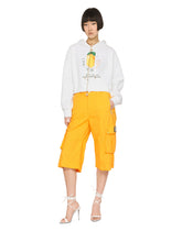 Cropped lemon-print jersey hoodie with DG logo -  | Dolce & Gabbana