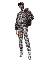 Nylon down jacket with all-over DG logo print -  | Dolce &amp; Gabbana