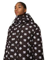 Nylon down jacket with all-over DG logo print -  | Dolce &amp; Gabbana