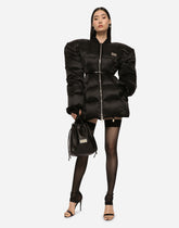 Waterproof nylon down jacket with branded tag -  | Dolce &amp; Gabbana