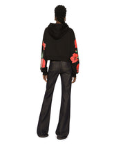 Jersey hoodie with floral embroidery -  | Dolce & Gabbana