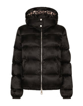Padded satin jacquard down jacket with all-over DG logo -  | Dolce &amp; Gabbana